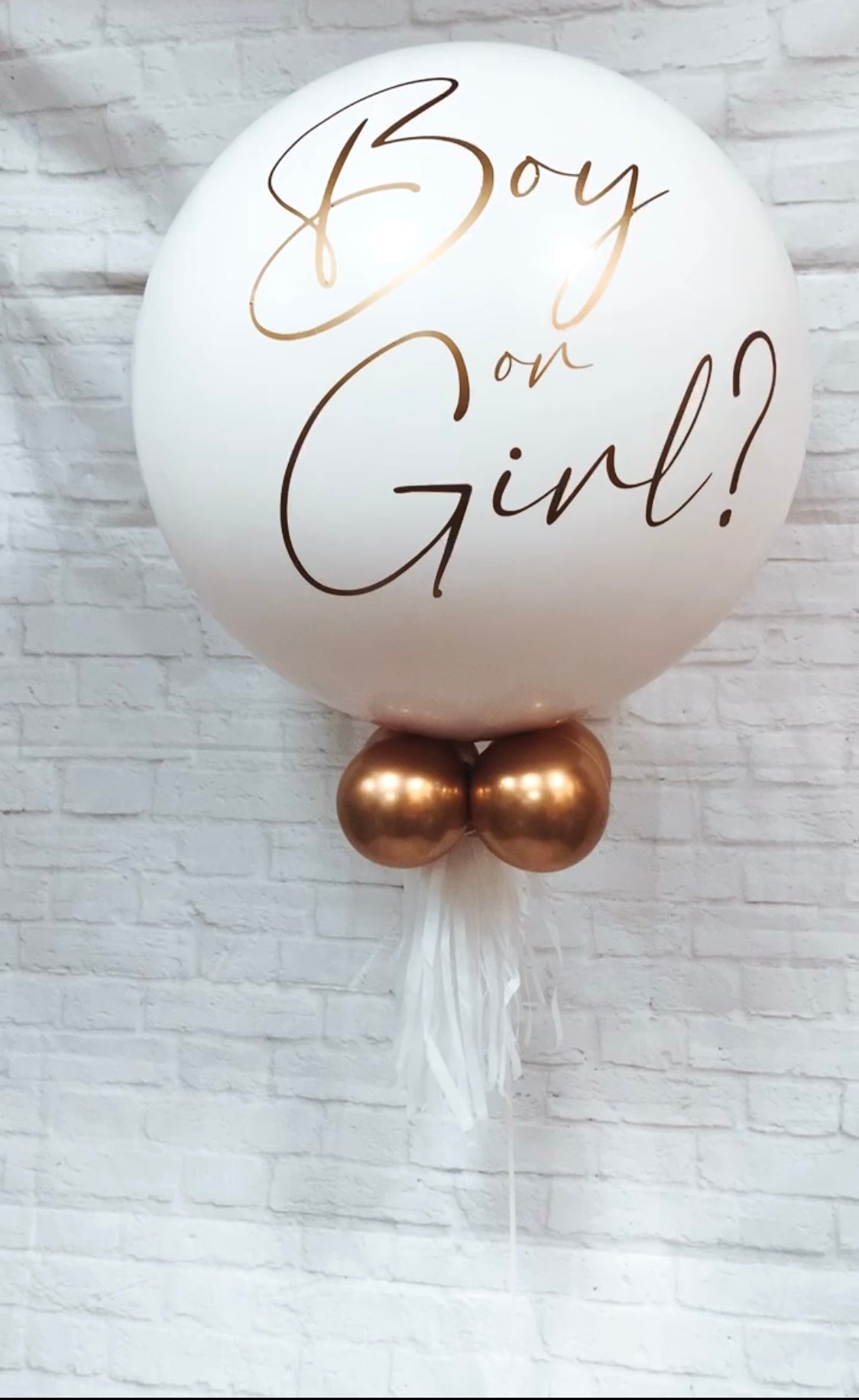 Genderreveal Ballon in WEISS-GOLD,Boy or Girl, NUR ABHOLUNG IM SHOP!
